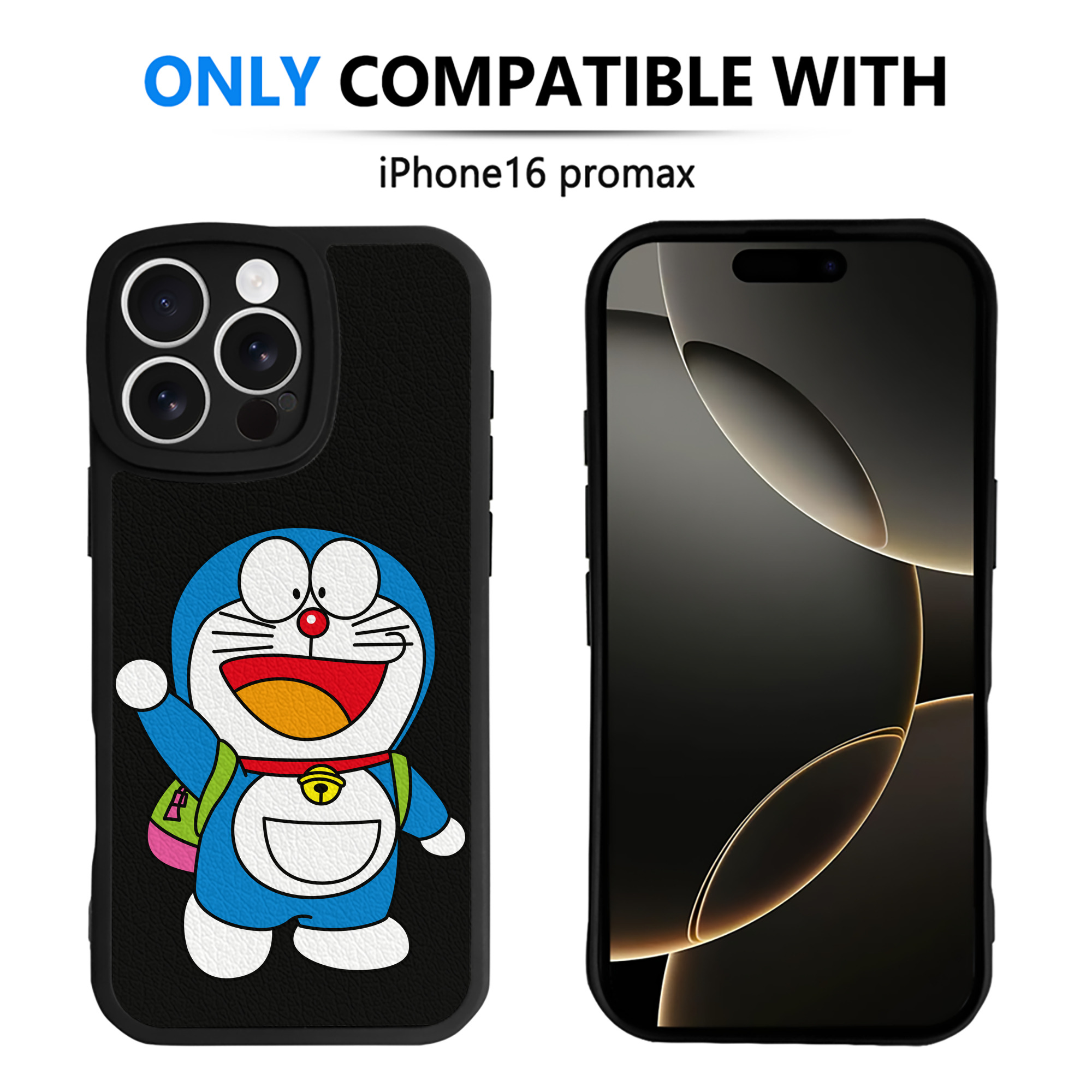 （画像用） ドラえもん Doraemon 【iPhone 16シリーズ対応】シリコンスマホケース（レザー調） 材質：シリコン